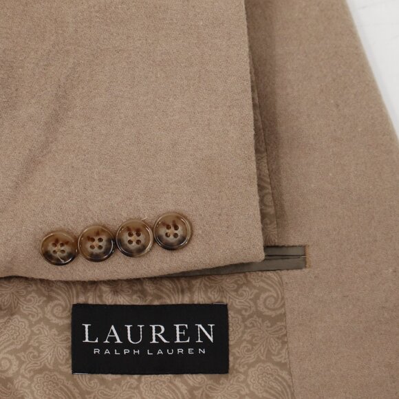 Lauren ralph Lauren sport coat mens 44R two button wool silk cashmere camel - Picture 1 of 15